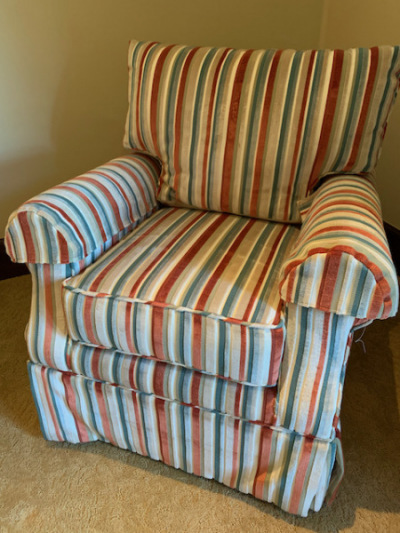 Plush Striped Rocking/Swivel Chair