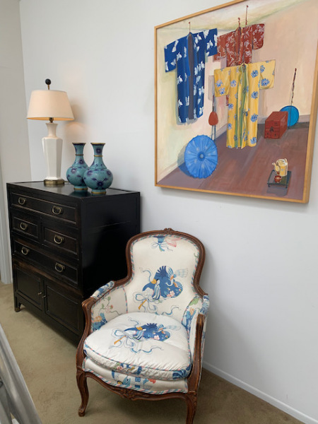 Upholstered Chintz Armchair