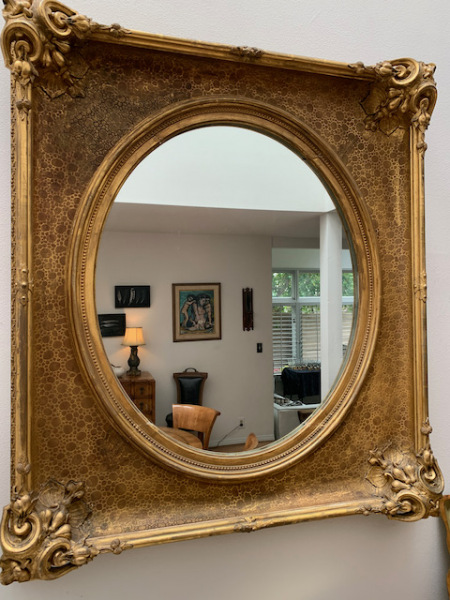Large Gilt Frame Oval Mirror