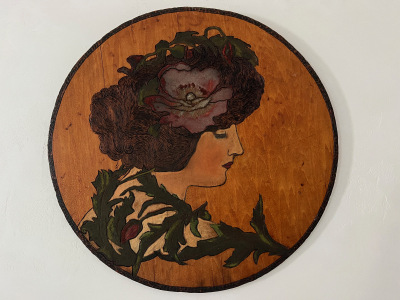 Art Nouveau "Lady" on Wood