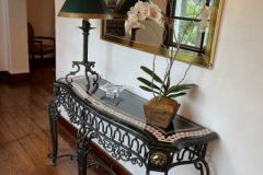 Iron & Black Faux Marble Console