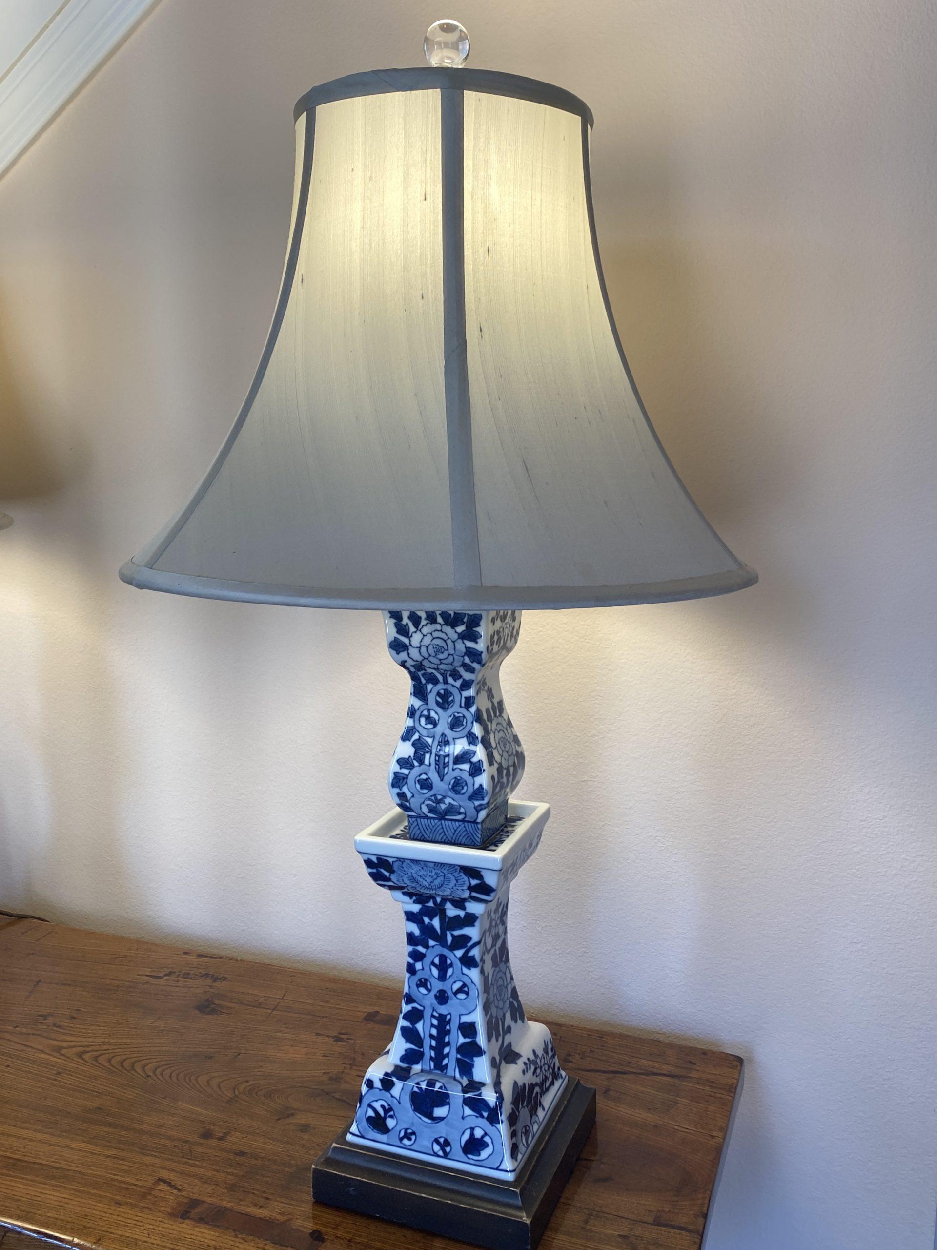 Blue asian style lamps